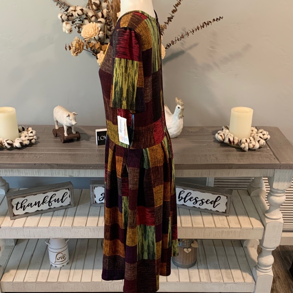 LuLaRoe Colorful Patchwork Midi Dress - Picture 3 of 5
